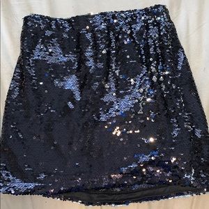 Black sequin mini skirt